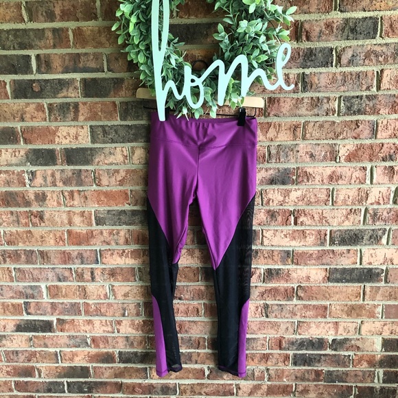 ✨5/$15 { JALA } Magenta Purple Vega Mesh Panel Work Out Leggings - Picture 3 of 13